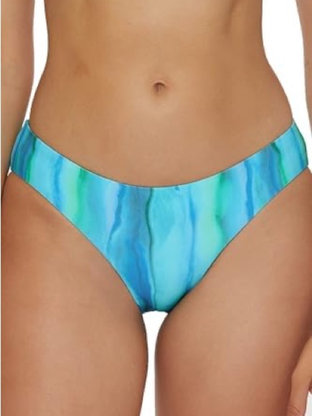 BECCA Turquoise Aqua Watercolor Bikini Bottom
